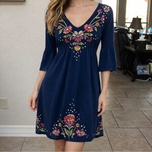 JWLA Blue embroidery dress NWT, Size S